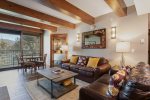Gas fireplace with open living area